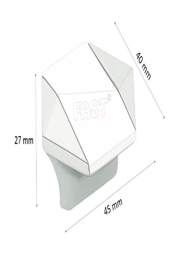 فاست مقبض سحب أبواب وأدراج من FAST KNOB02، ثماني الأضلاع، بألوان متنوعة، 4 قطع (أبيض) - Image 2